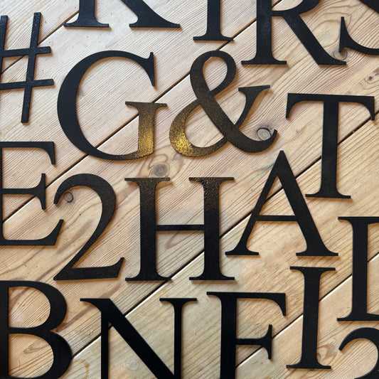 Rustic 5" or 12" Black Metal Classic Letters For  The Home And Garden