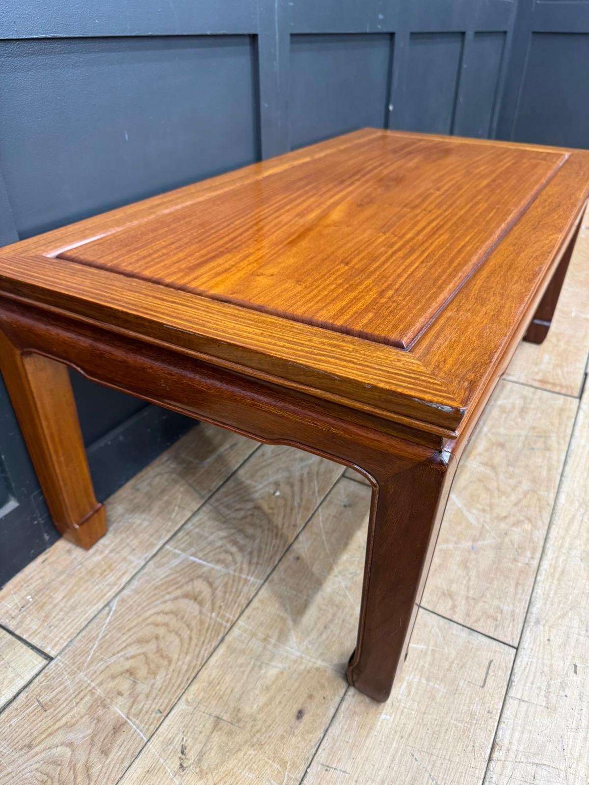 Vintage Mahogany Coffee Table / Oriental Style / Mid Century Modern Low Table A