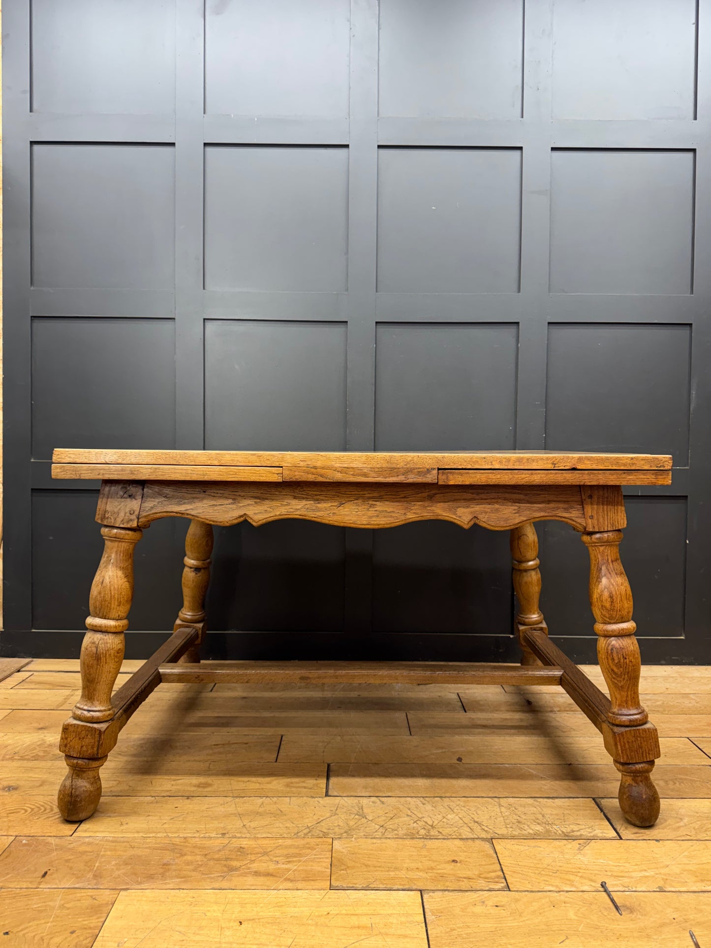 Vintage Blonde Oak Draw Leaf Dining Table Extending Farmhouse Kitchen Table