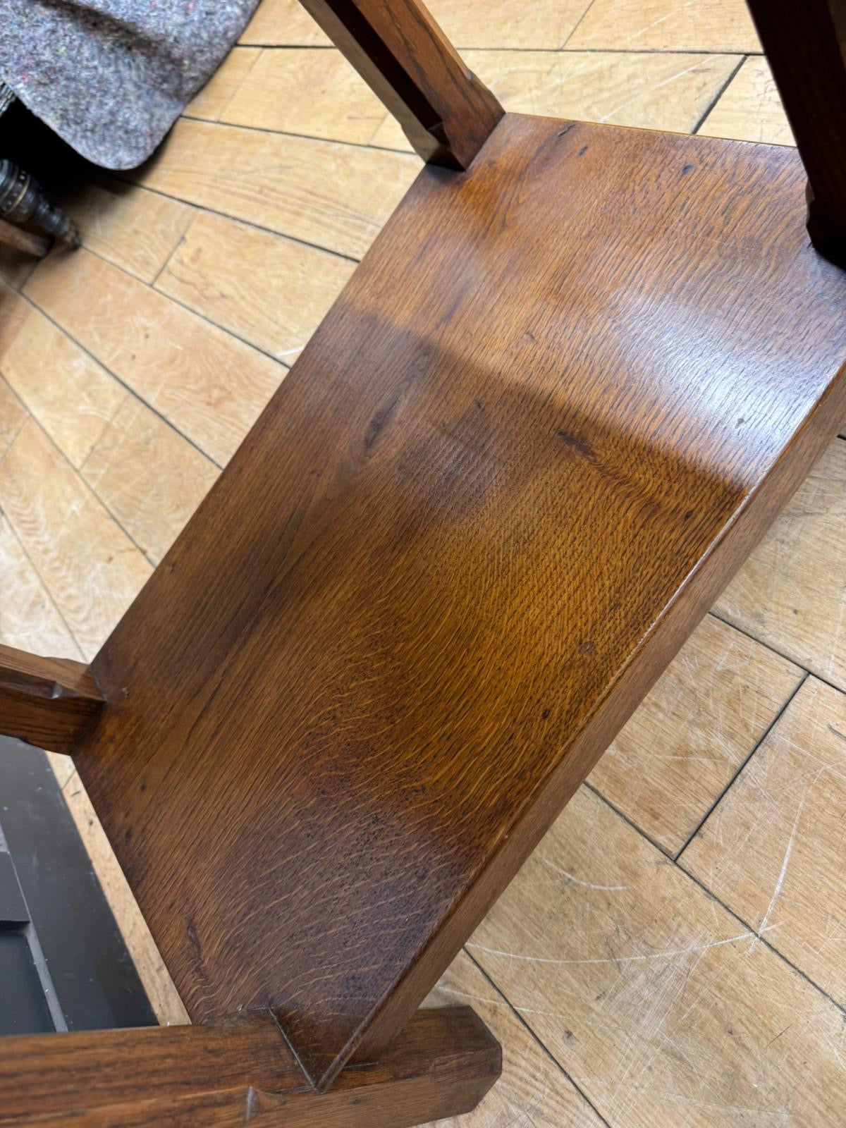 Antique Solid Oak Drop-Leaf Table with Shelf Ideal Kitchen Island or Work Table