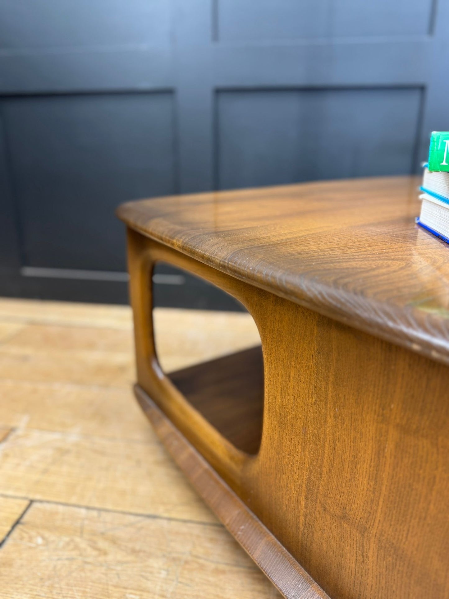 Vintage Ercol Pandora Coffee Table on Castors – 2 Drawers, Mid-Century Design