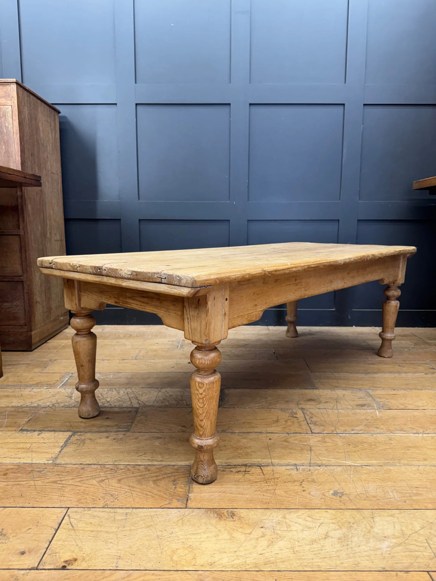 Victorian Pine Coffee Table Antique Reclaimed School Table Rustic Farmhouse