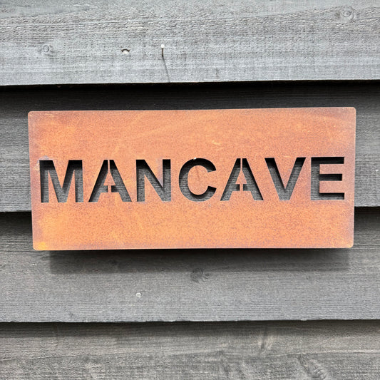 Rustic Metal Mancave Sign