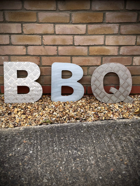 BBQ Steel Lettering 12 inch RUSTIC WAREHOUSE NORFOLK