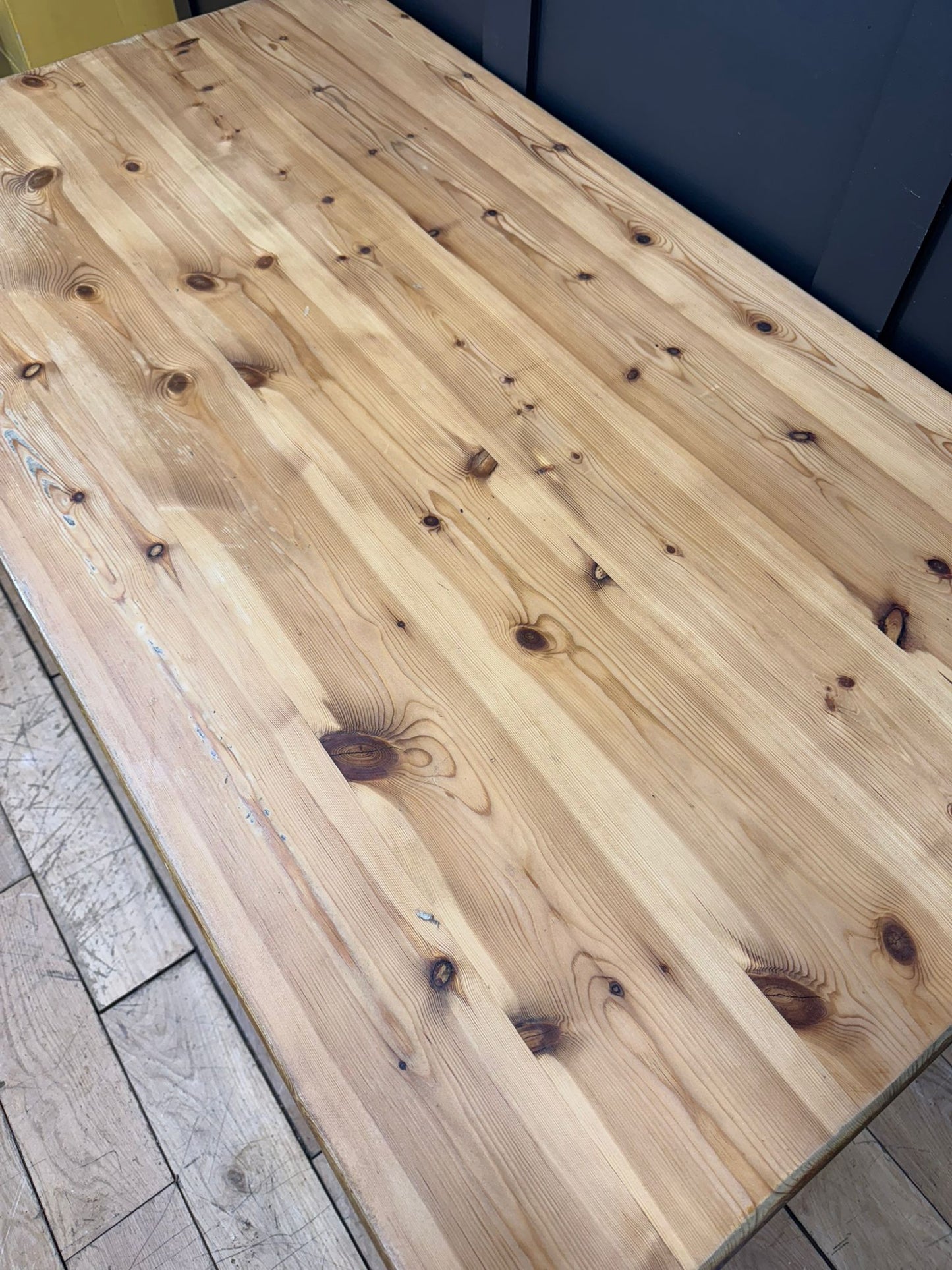 Vintage Pine Farmhouse Kitchen Table Turned Legs Drawer Rustic Dining