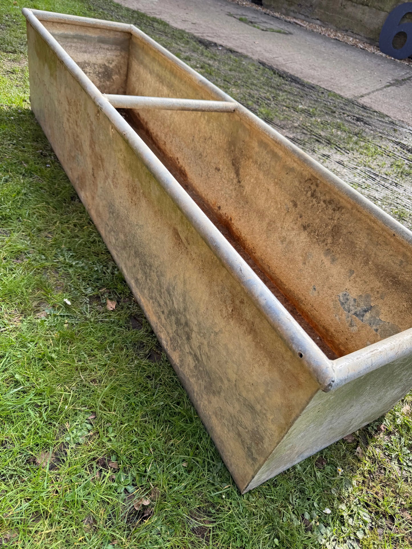 Reclaimed Galvanised Trough Large Planter /  Raised Flower Bed Plant Tree Pot W1 RUSTIC WAREHOUSE NORFOLK