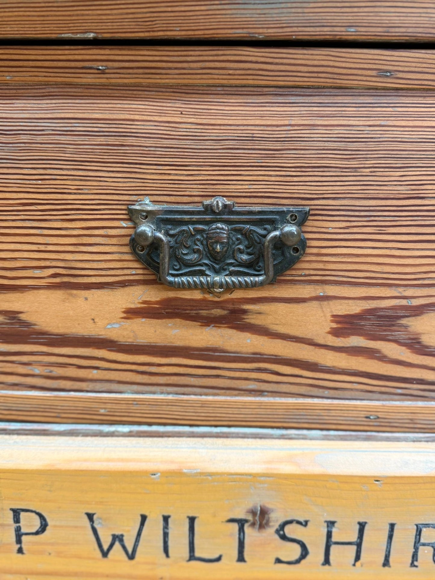 Victorian Pitch Pine Linen Cupboard / Pantry Storage Cabinet