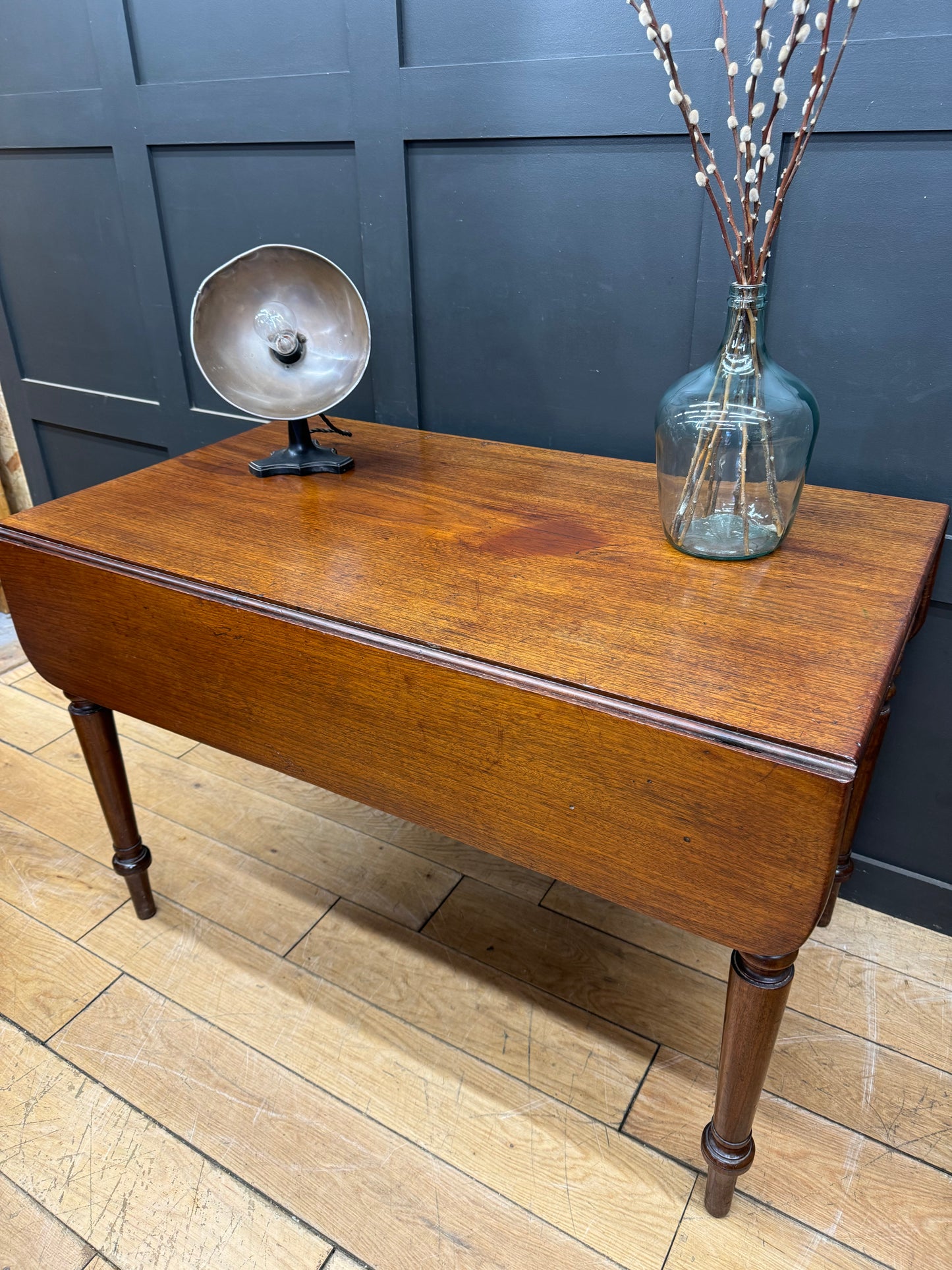 Antique Large Extending Mahogany Pembroke Table / Drop Leaf Sideboard