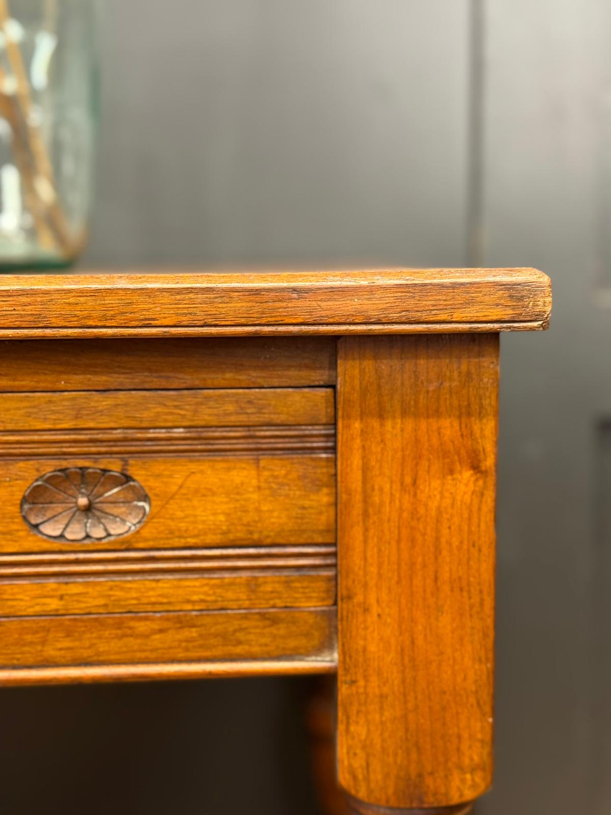 Victorian Walnut Console Side Hall Writing Desk Sofa Table 2 Drawer Antique