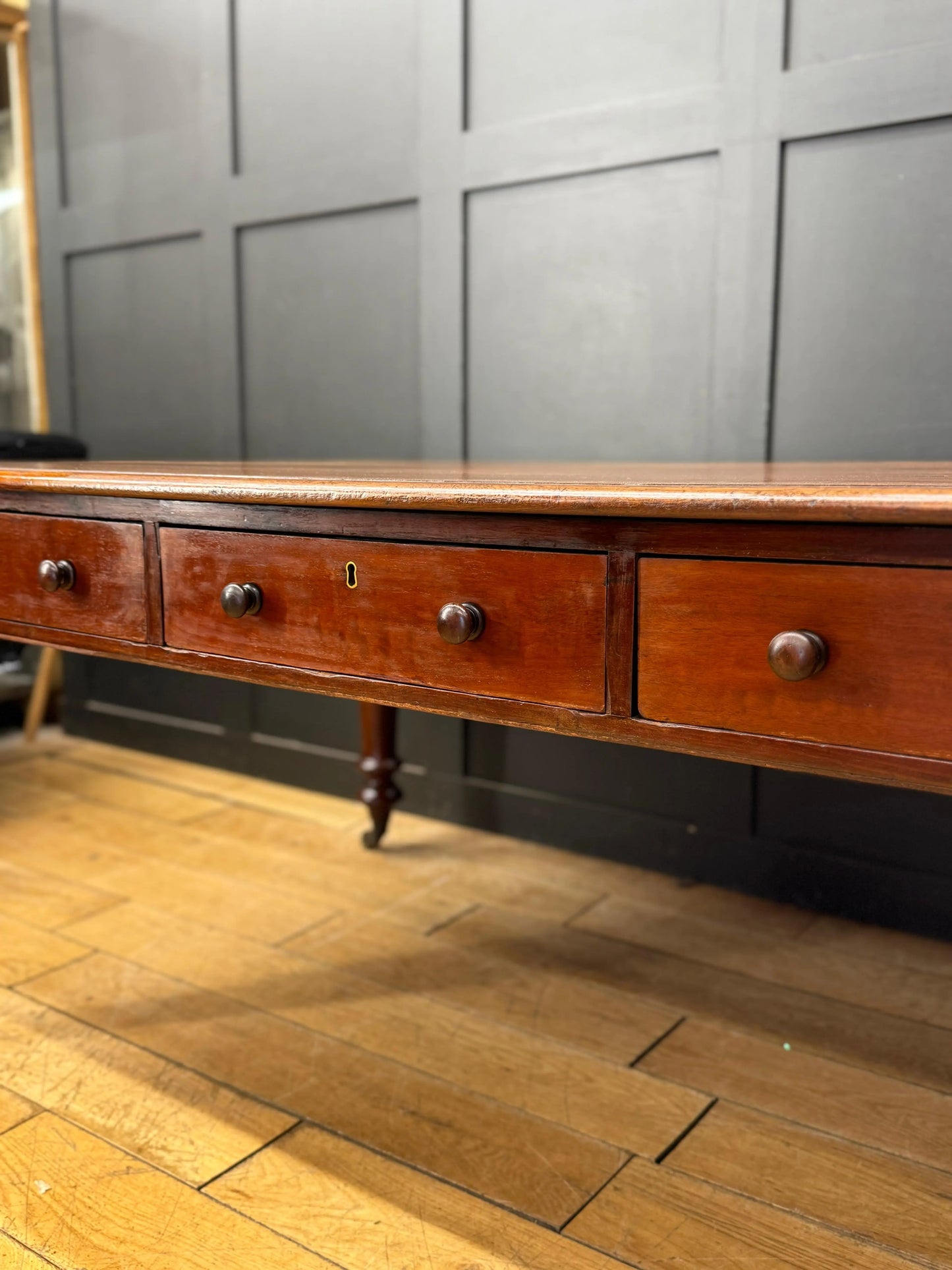 Antique Victorian Mahogany Library Table Desk Kitchen Dining Table With Drawers RUSTIC WAREHOUSE NORFOLK