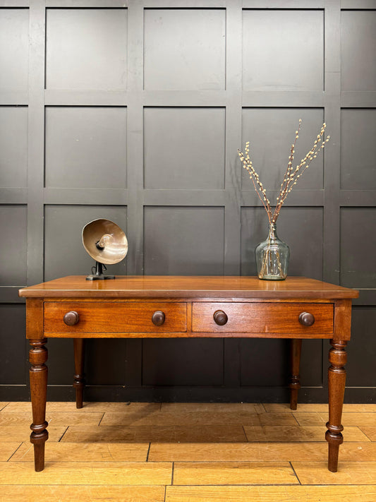 Victorian Mahogany Desk Table Kitchen Work Table /Drop Leaf Drawer Writing Table