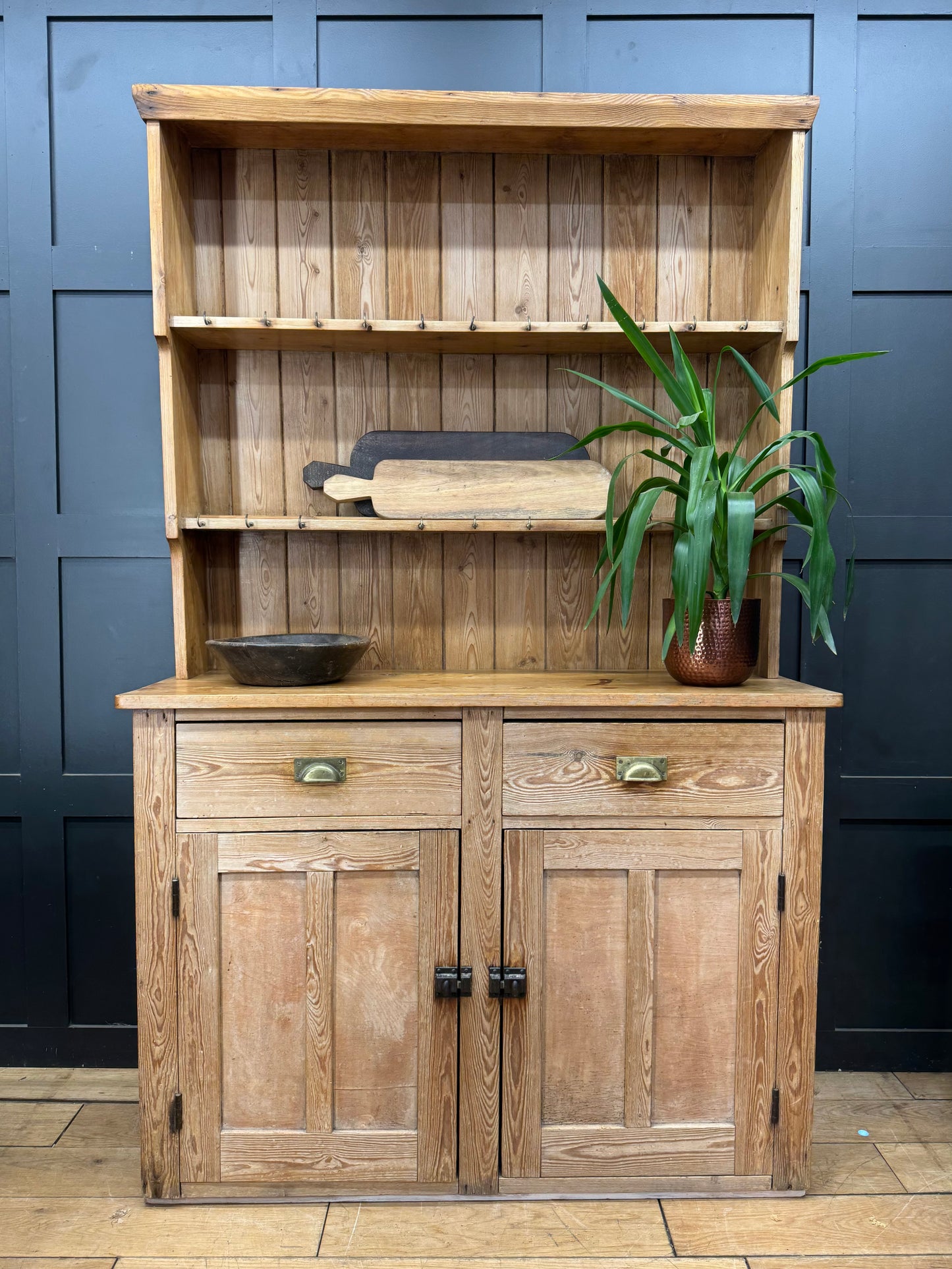 Antique Pine Kitchen Dresser Cabinet Cupboard Storage Pantry Drawers Shelves