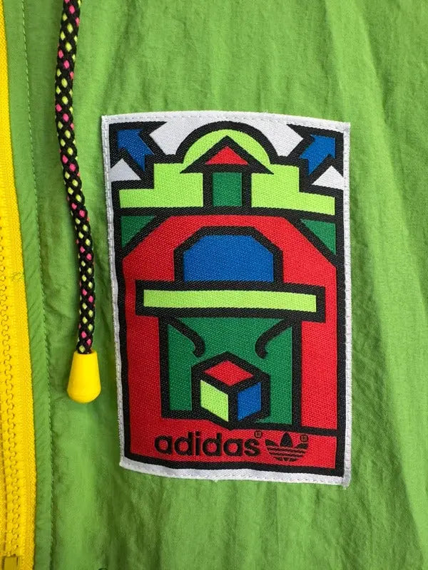 Vintage Adidas Late 80s Early 90s Tactel Windbreaker Jacket Coat Large Festival