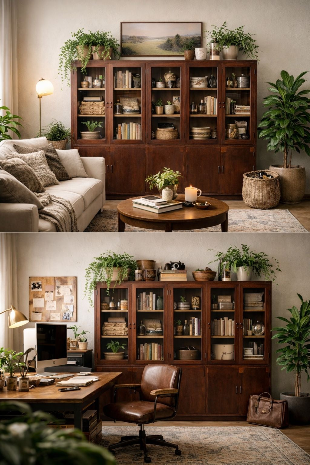 Vintage Oak Triple School Science Cupboard Cabinet – Pantry or Kitchen Storage