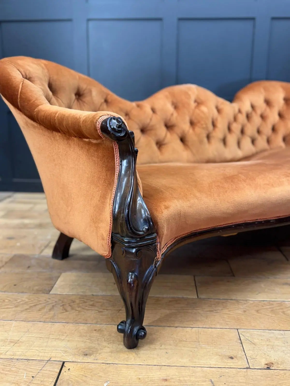 Victorian Rosewood Sofa 3 Seater Button Back Couch Lounge Seating Settee RUSTIC WAREHOUSE NORFOLK