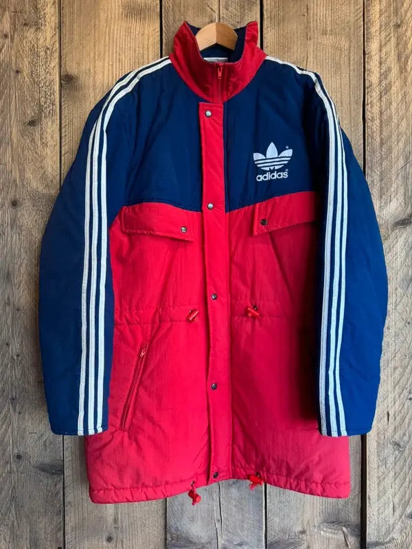 Vintage Adidas 1988-91 Mangers Bench Coat Jacket Large #402