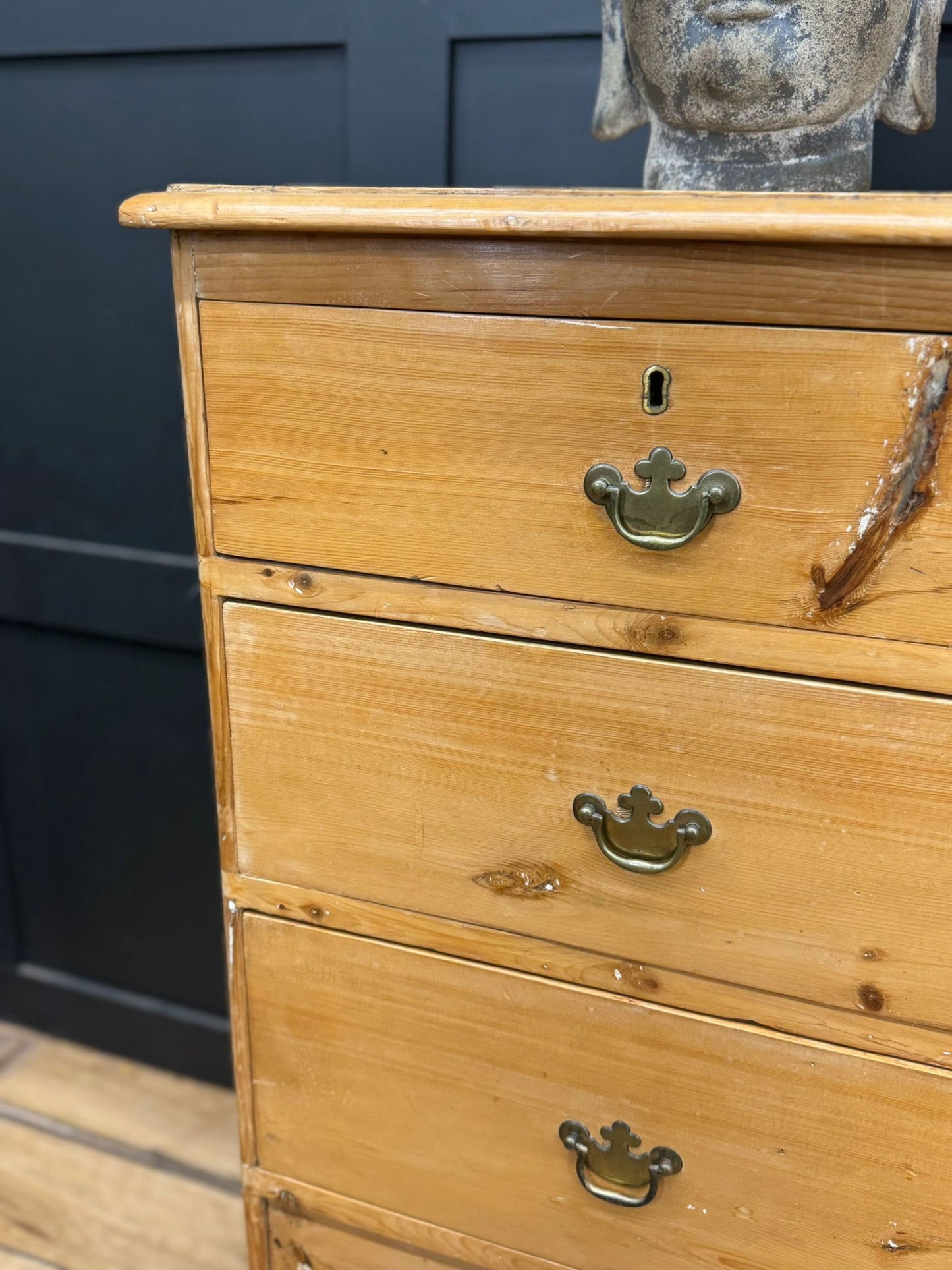 Mid Victorian Rustic Pine Chest of Drawers | Antique Farmhouse Bedroom Storage