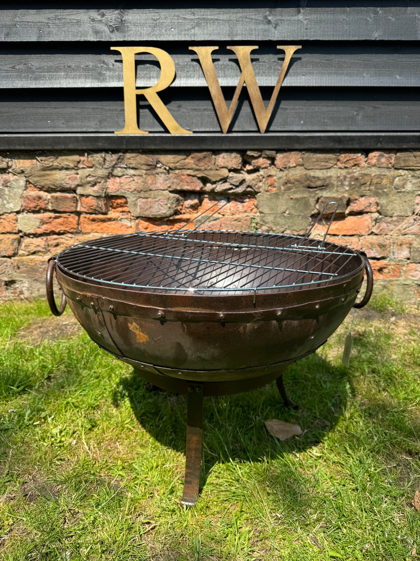Rustic Kadai Fire Bowl Pit BBQ / Camping Cooking Pot / Patio Fire Pit