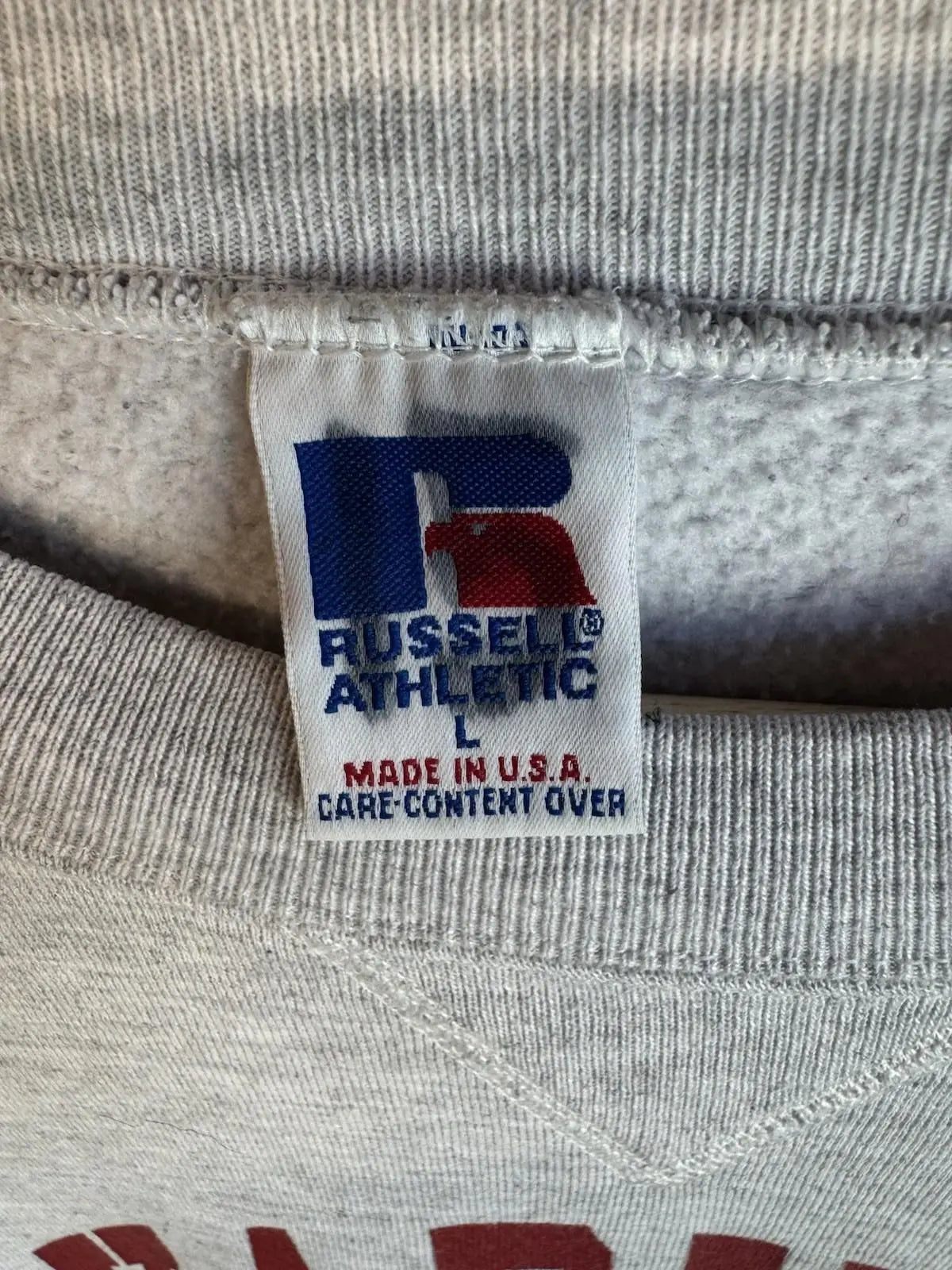 Vintage Russell Athletic Grey  College Jumper Sweater Sweatshirt Men’s Large Russell Athletic