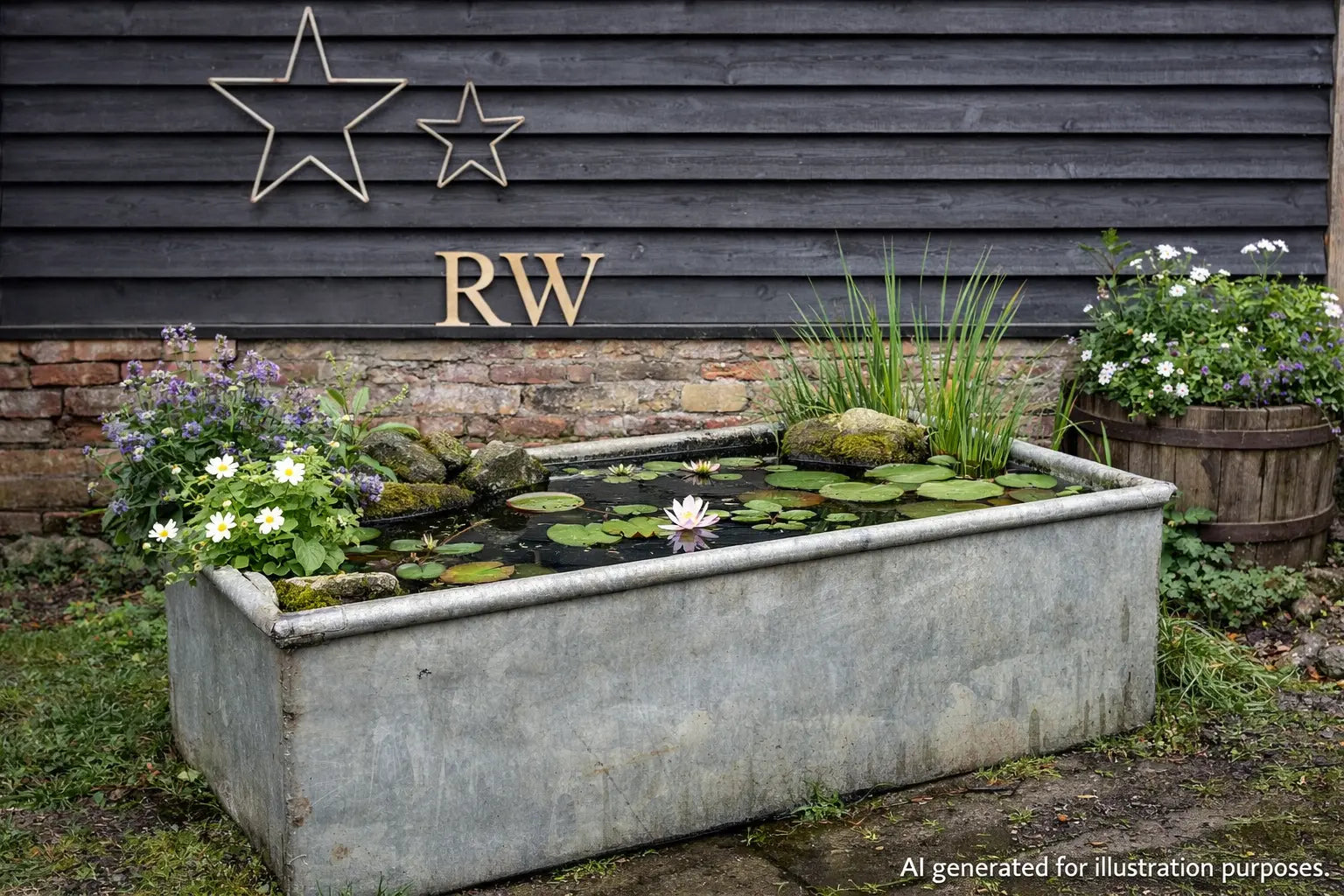 Vintage Galvanised Trough Planter 129cm /Raised Flowerbed Plant Tree Pot Pond Z7 RUSTIC WAREHOUSE NORFOLK