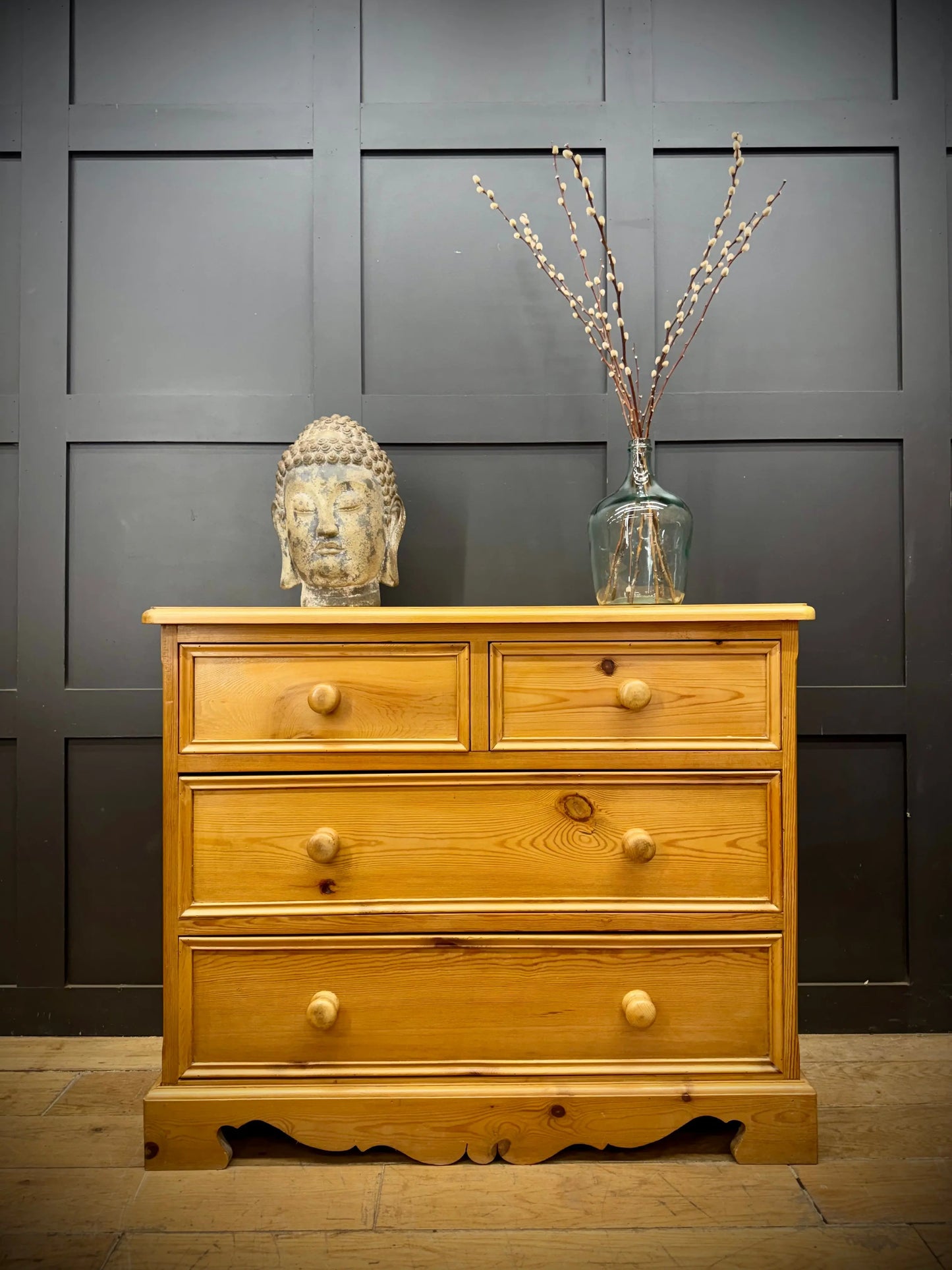 Small Solid Pine Chest of Drawers Rustic Country Farmhouse Bedroom Storage