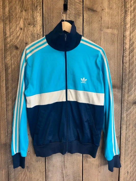 Vintage 80s Adidas Tracksuit Top Opti Zip Made In Hong Kong Medium #338 adidas