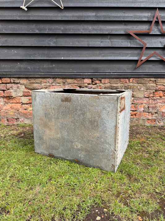 Riveted Galvanised Trough Planter /  Raised Flower Bed Plant Olive Tree Pot (T1