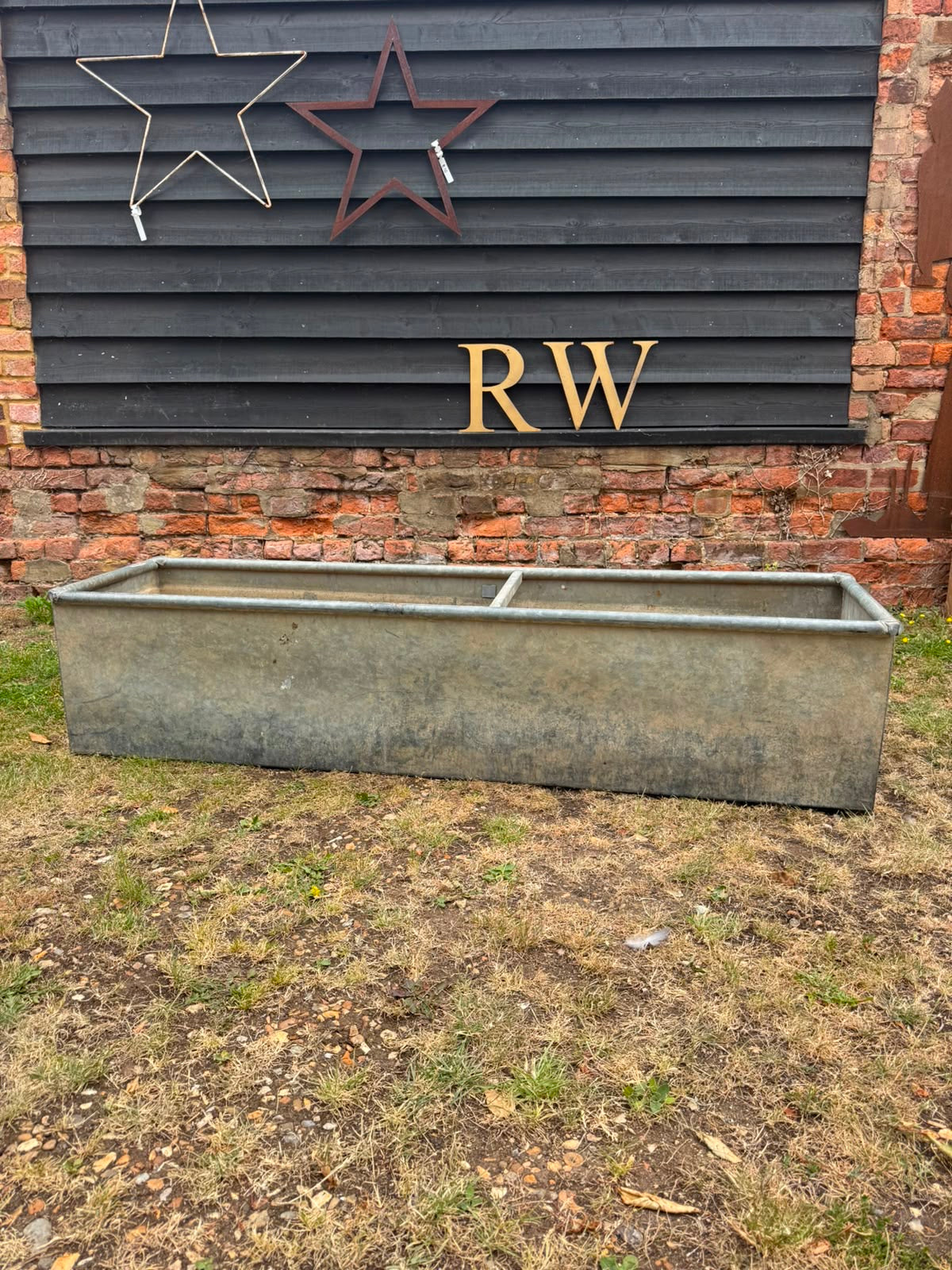 Reclaimed Galvanised Trough Large Garden Planter / Raised Flower Bed Pot T9