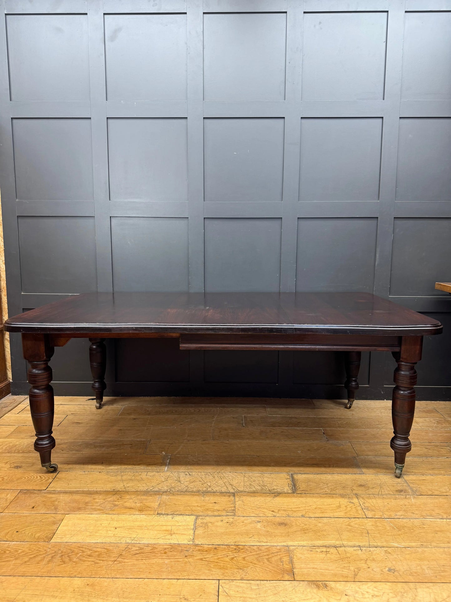 Victorian Mahogany Extending Dining Table Antique 6 Seater Brass Castors