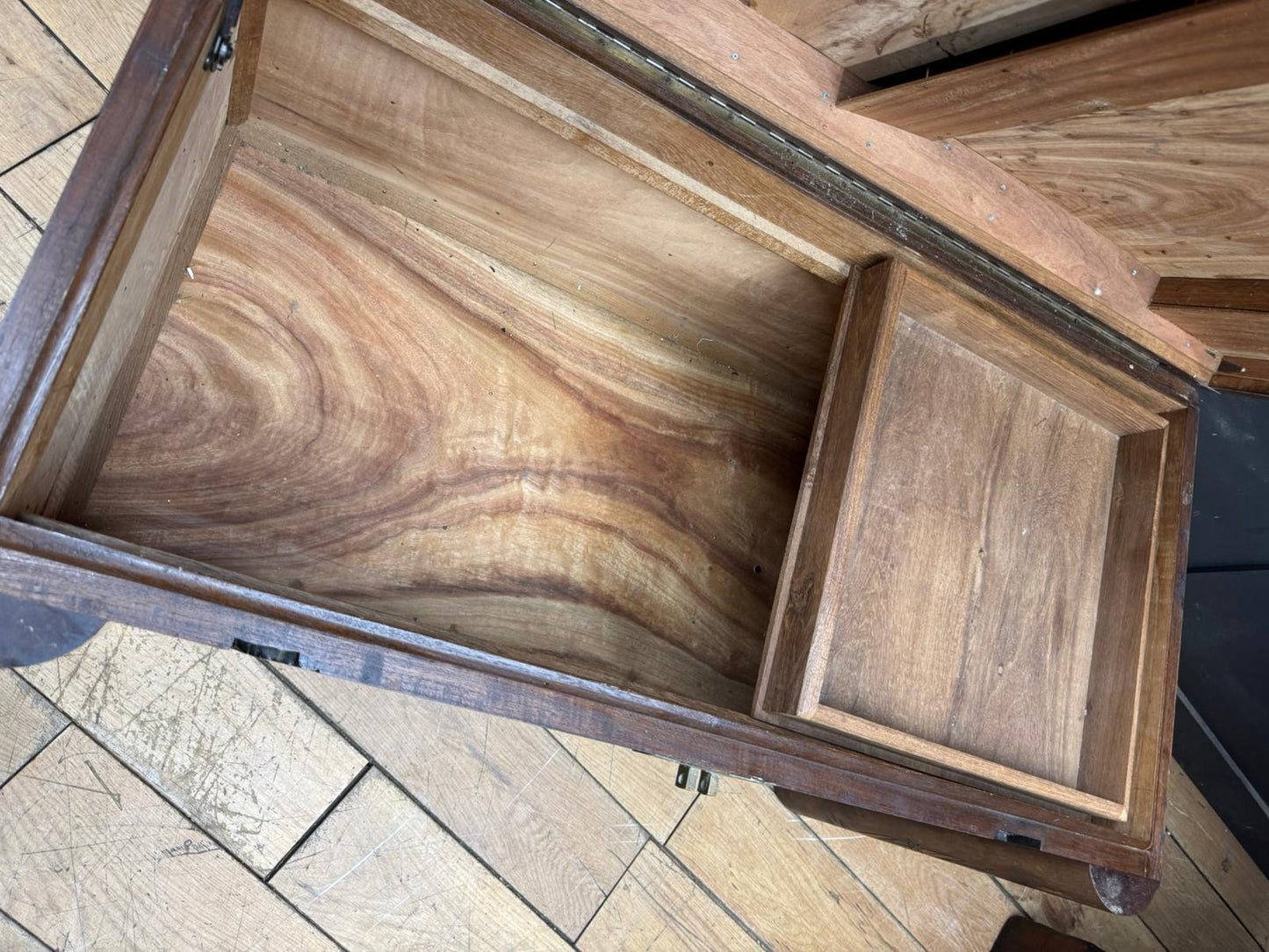 Mid-Century Chinese Carved Camphorwood Blanket Chest Trunk Box Coffee Table