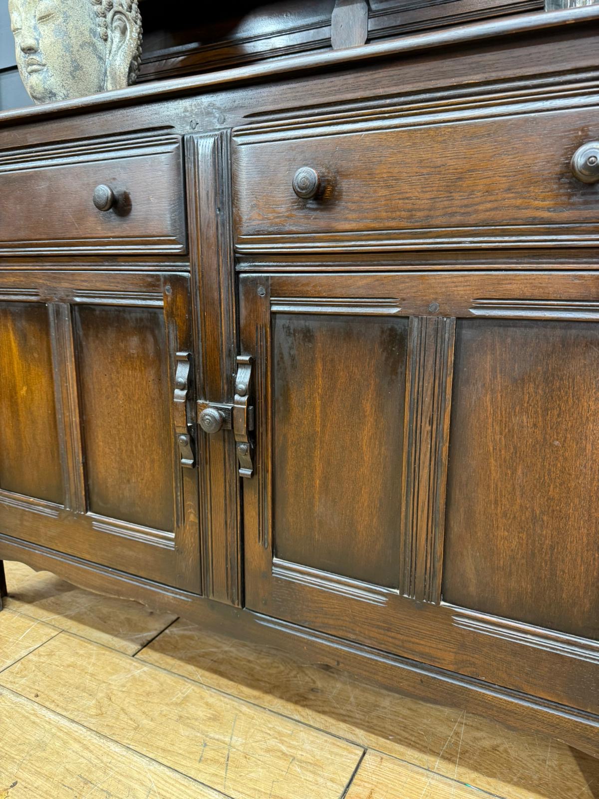 Ercol Old Colonial Solid Oak Dresser Base and Rack – Classic Vintage Storage