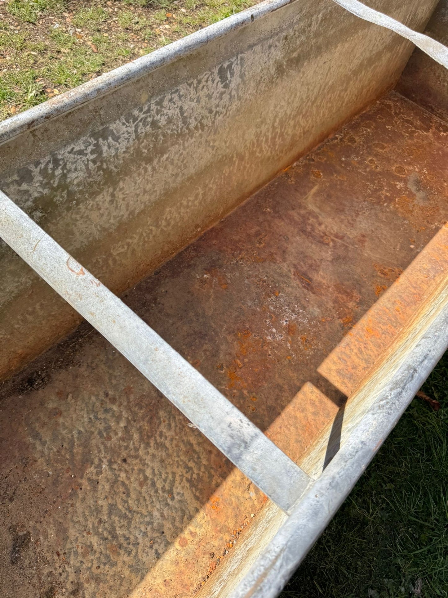 Vintage Long Garden Galvanised Trough Planter /  Raised Bed Fish Pond Plant E3