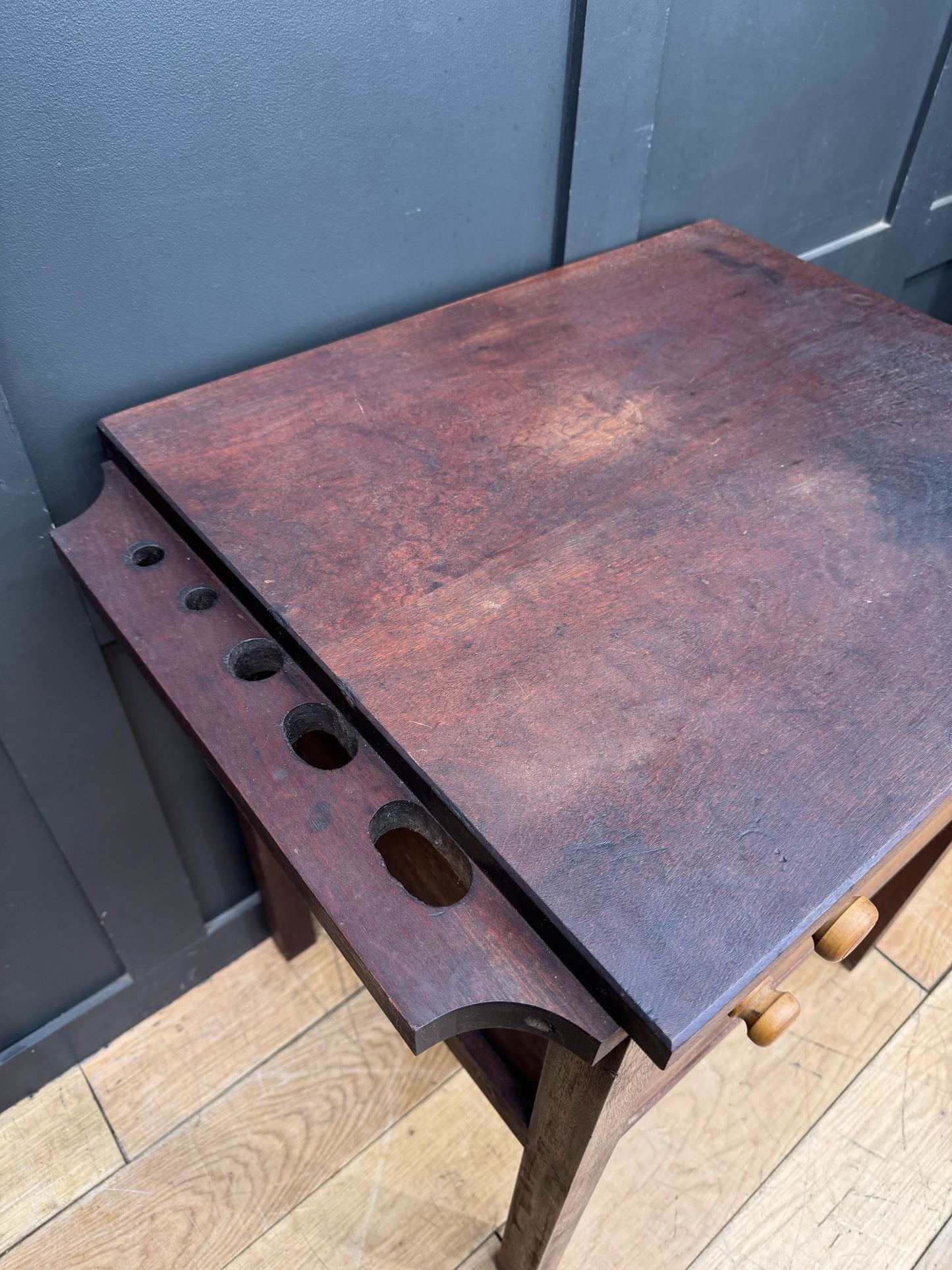 Antique Mahogany Side Table Drawers/ Kitchen Island Butchers Block / Book Press