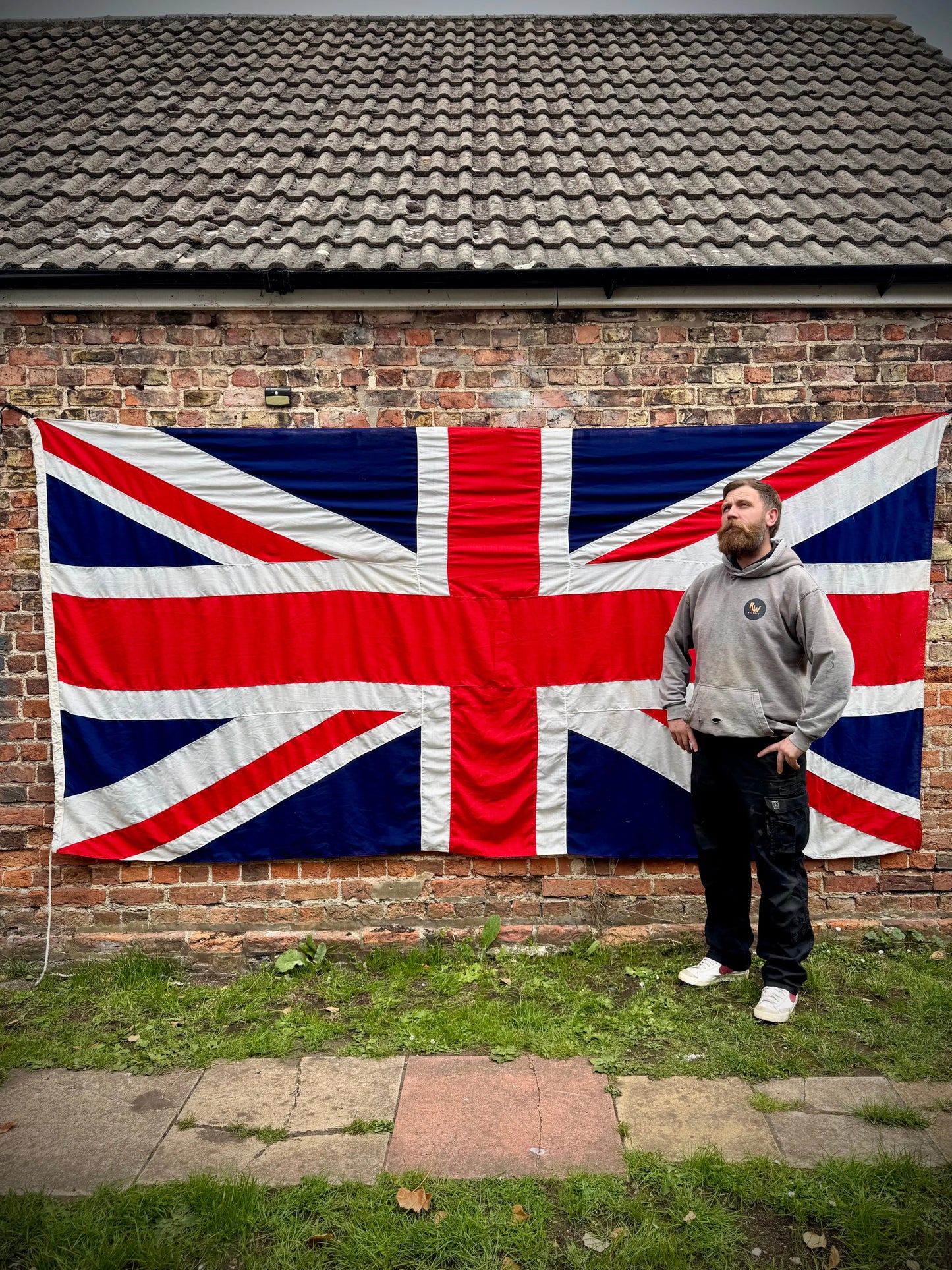 Large 12ft x 6ft Sewn Union Jack Flag British Military Style Wall Decor