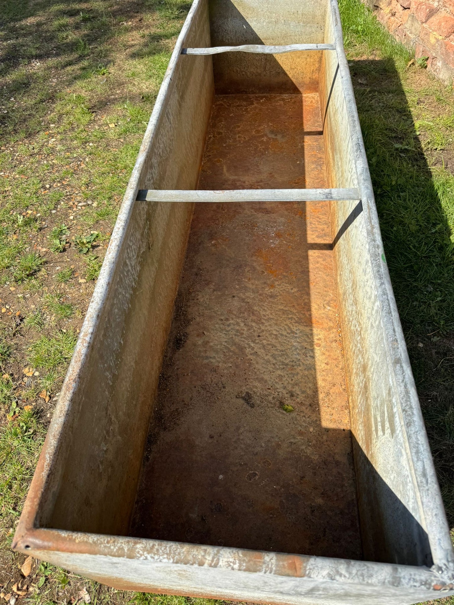 Vintage Long Garden Galvanised Trough Planter /  Raised Bed Fish Pond Plant E3