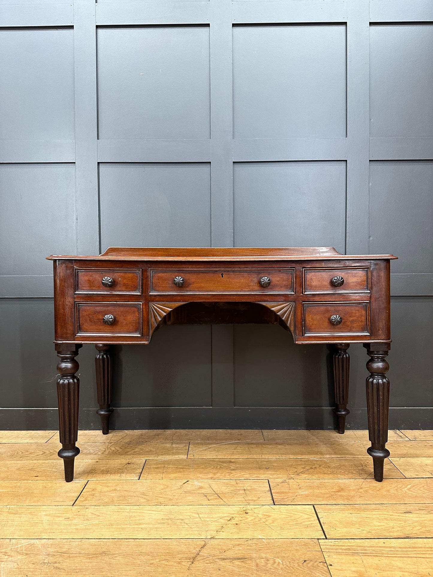 Antique Mahogany Kneehole Desk / Victorian Dressing Table /Occasional Side Table