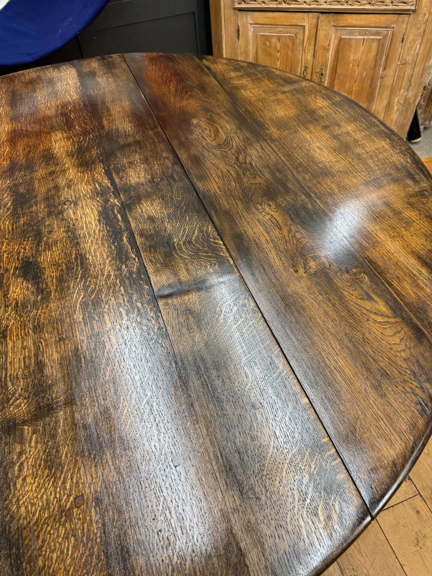 Large Solid Oak Vintage Drop Leaf Gateleg Dining Table Farmhouse Kitchen 168cm Sideboard