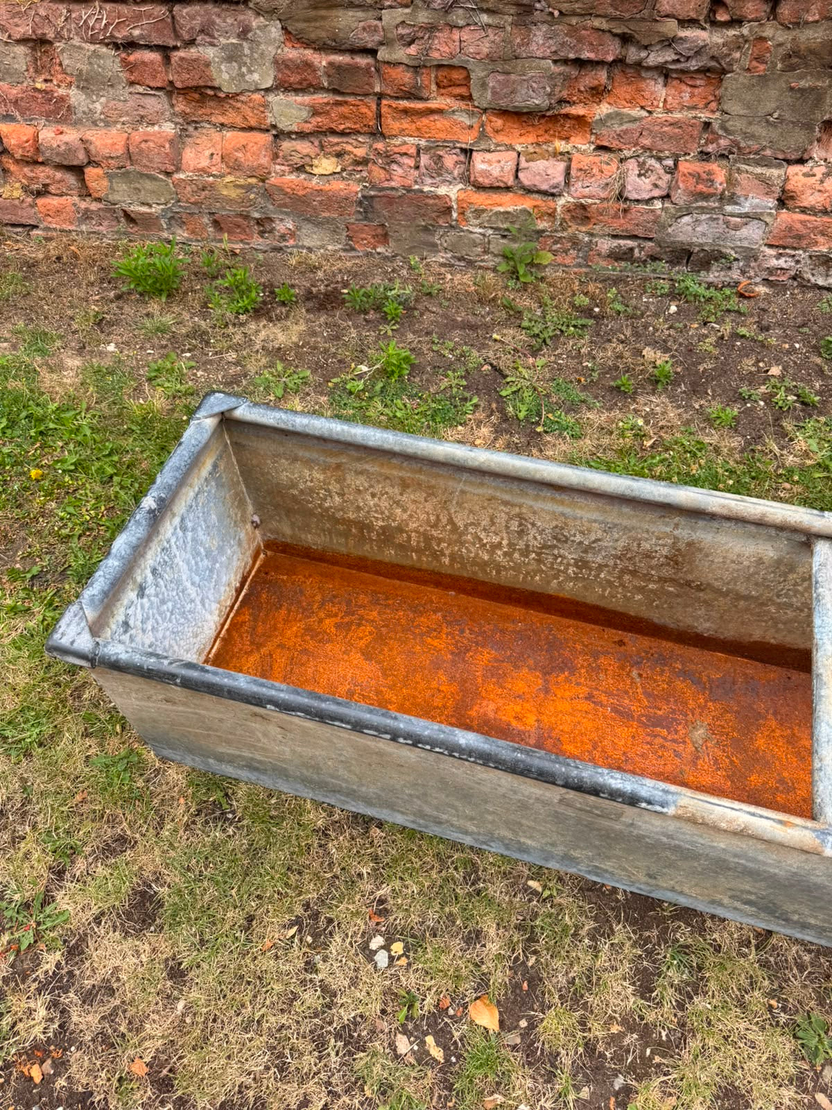 Reclaimed Galvanised Trough Large Garden Planter / Raised Flower Bed Pot T8