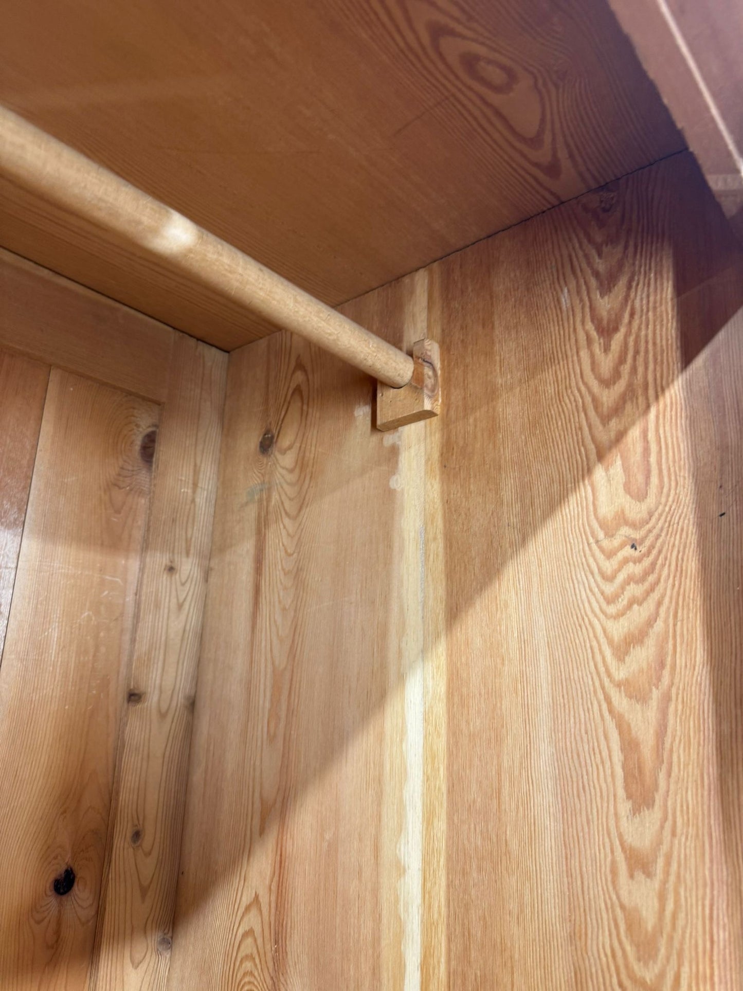 Vintage Solid Pine Double Wardrobe with Drawer / Bedroom  Storage Cupboard