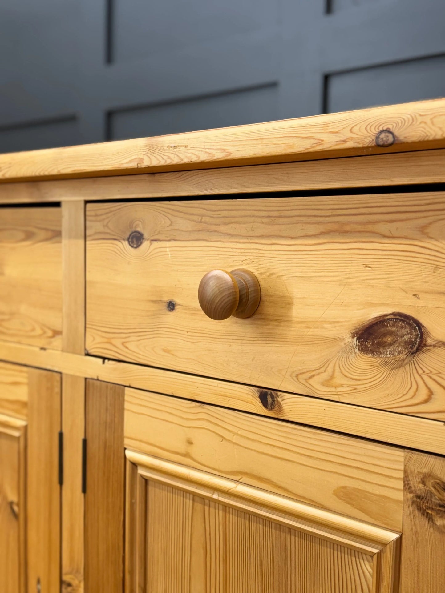 Large Solid Pine Kitchen Sideboard 4 Door 4 Drawer Rustic Farmhouse