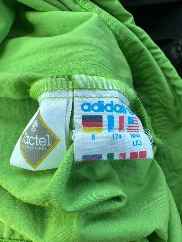 Vintage Adidas Late 80s Early 90s Tactel Windbreaker Jacket Coat Large Festival