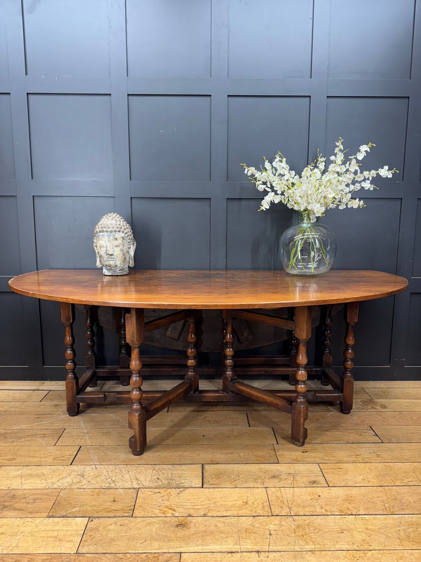Antique Oak Wake Table Gateleg Dining Table / Large Kitchen table sideboard