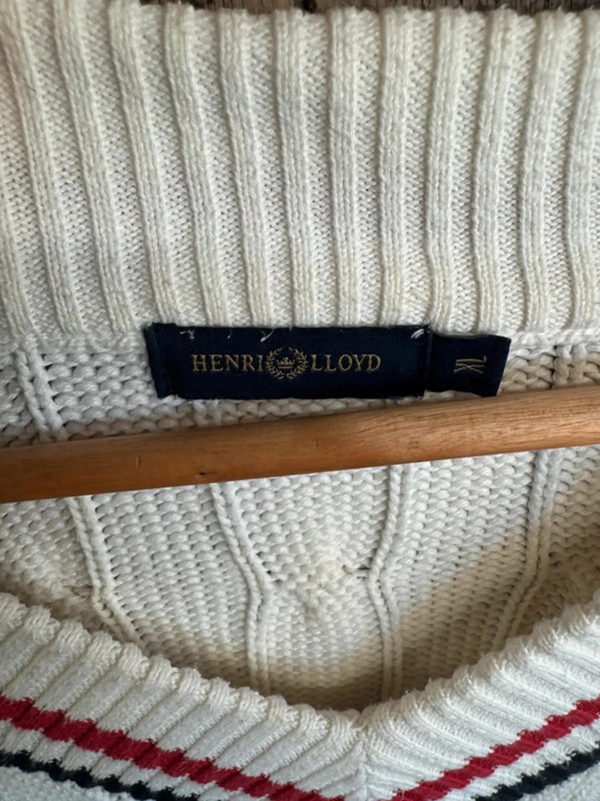 Original 1990s Henri Lloyd cable knit jumper sweater XL Henri Lloyd