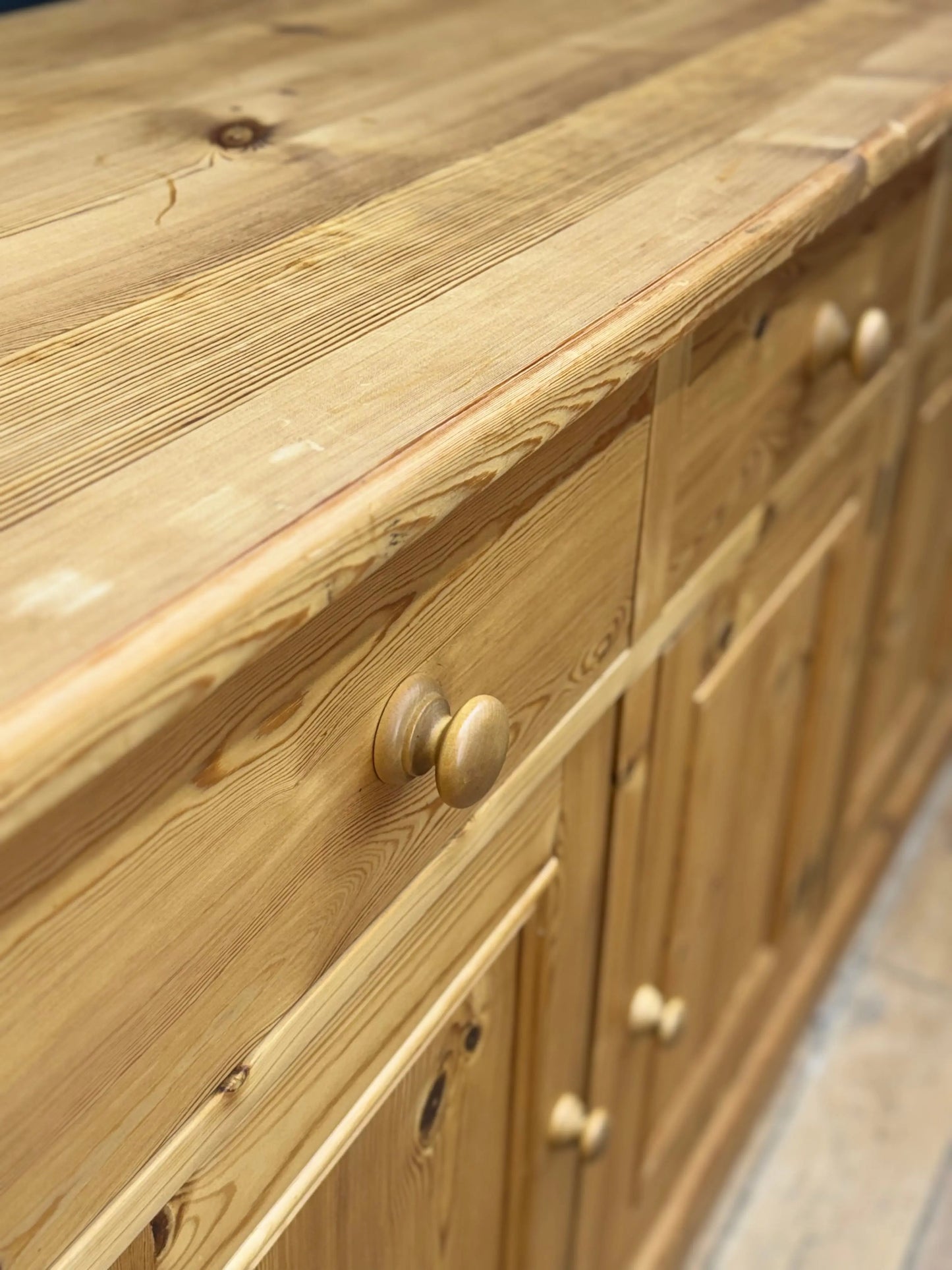 Large Solid Pine Kitchen Sideboard 4 Door 4 Drawer Rustic Farmhouse