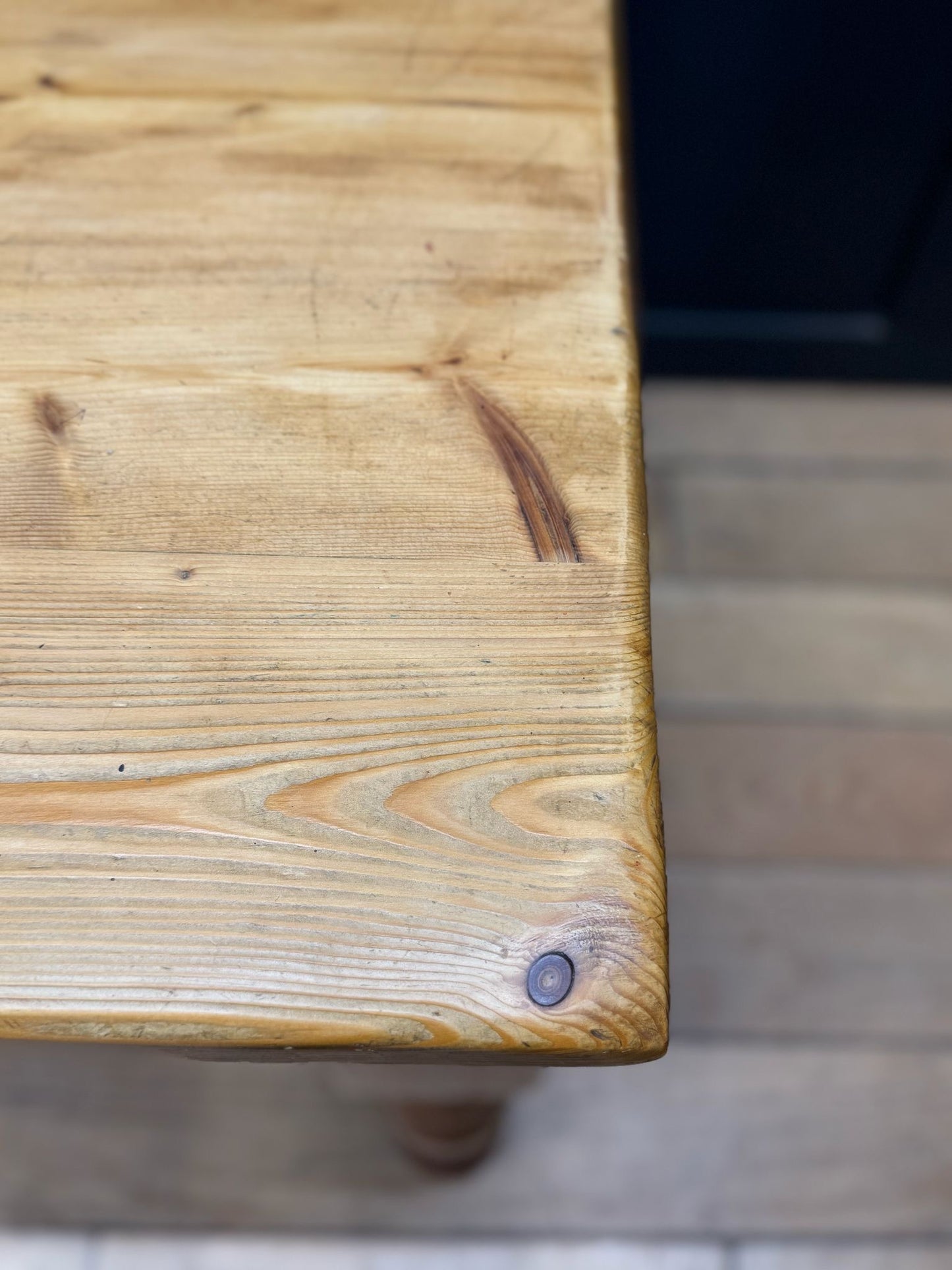 Vintage Solid Pine Table  / Farmhouse Dining Table / Rustic Kitchen Table
