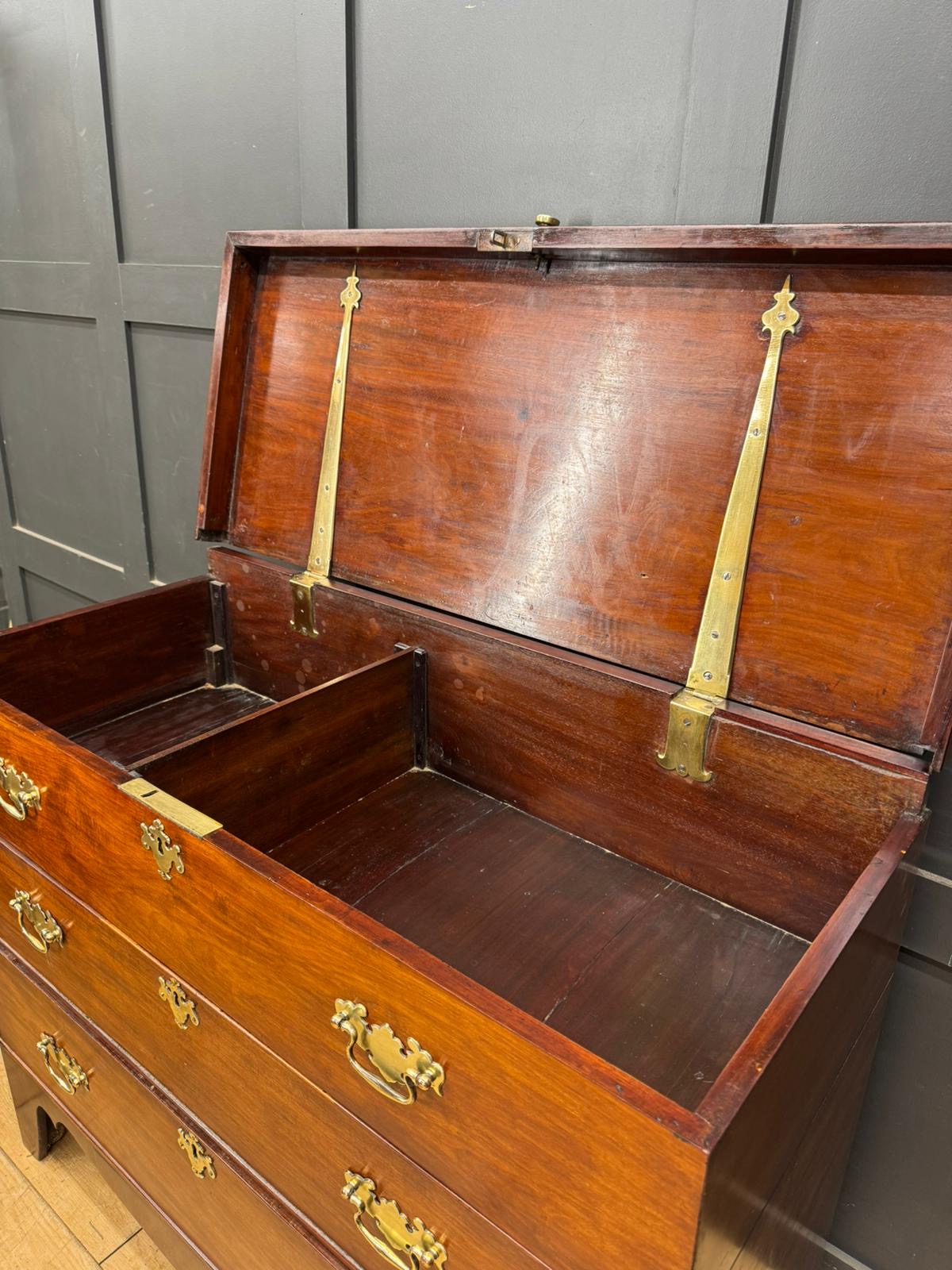 Antique Chest Of Drawers Georgian Mahogany Mule Chest Blanket Box Storage