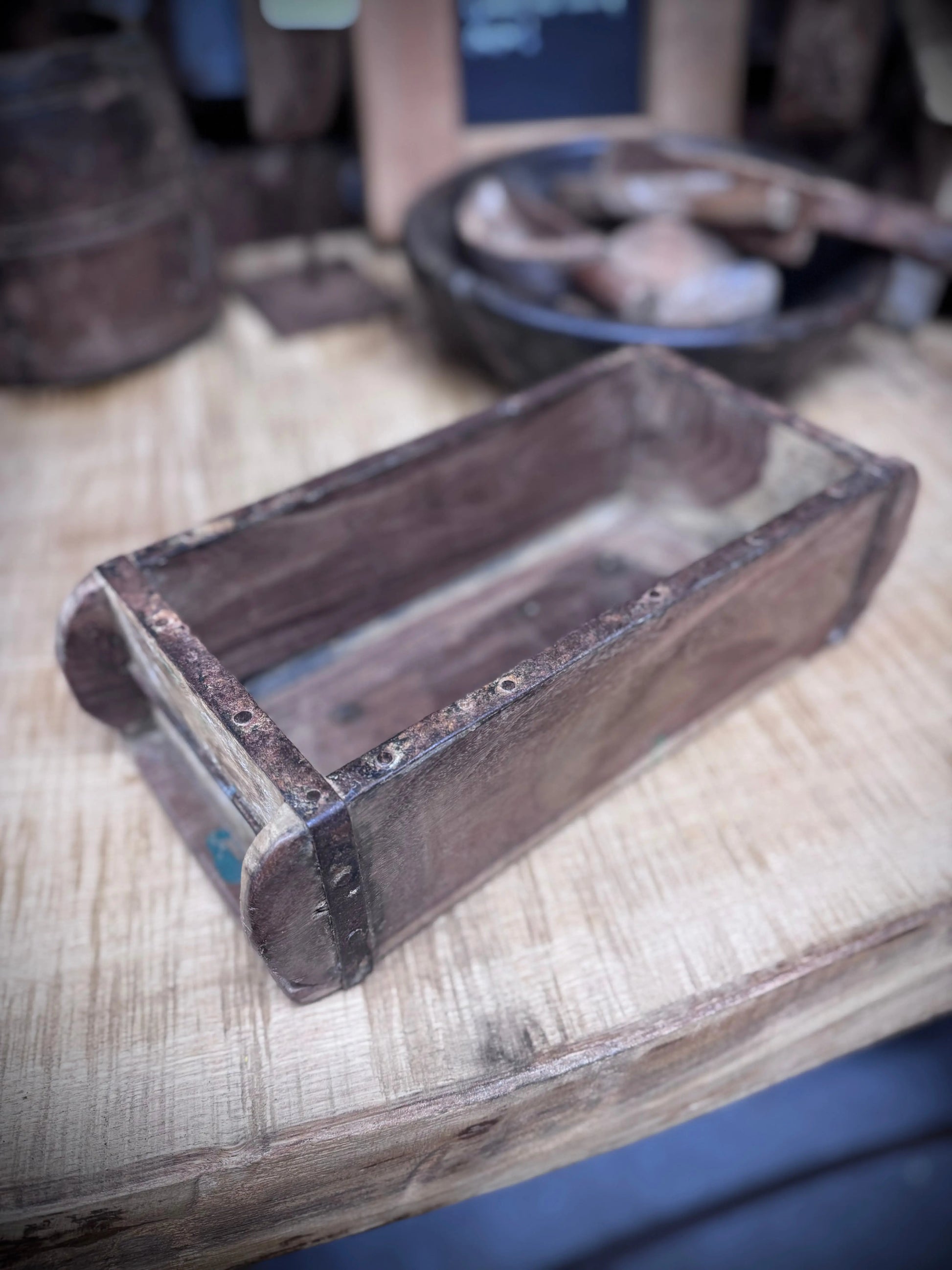 Vintage Wooden Brick Mould Planter Rustic Herb Tray Storage Box Indoor Outdoor RW NORFOLK
