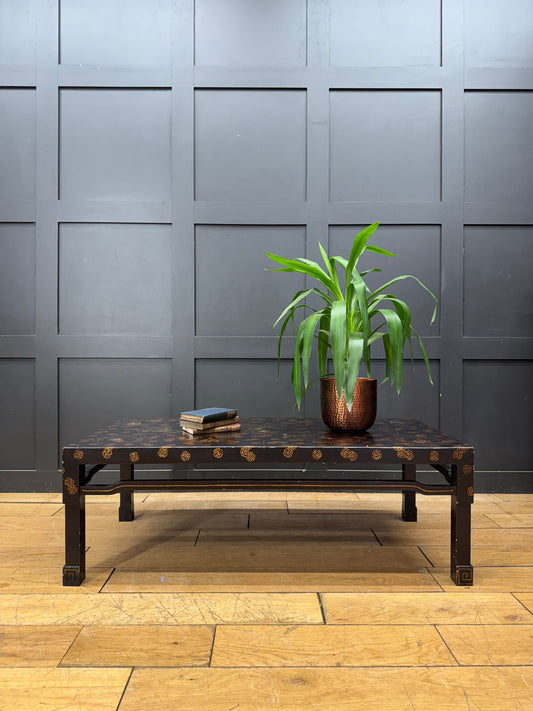 Chinese Black Lacquer Kang Coffee Table Low Oriental Table 110cm