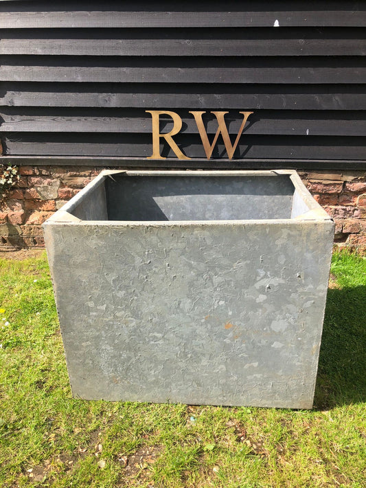 Vintage Galvanised Trough Planter / Herb Garden /Raised Bed Pond /Plant Pot D
