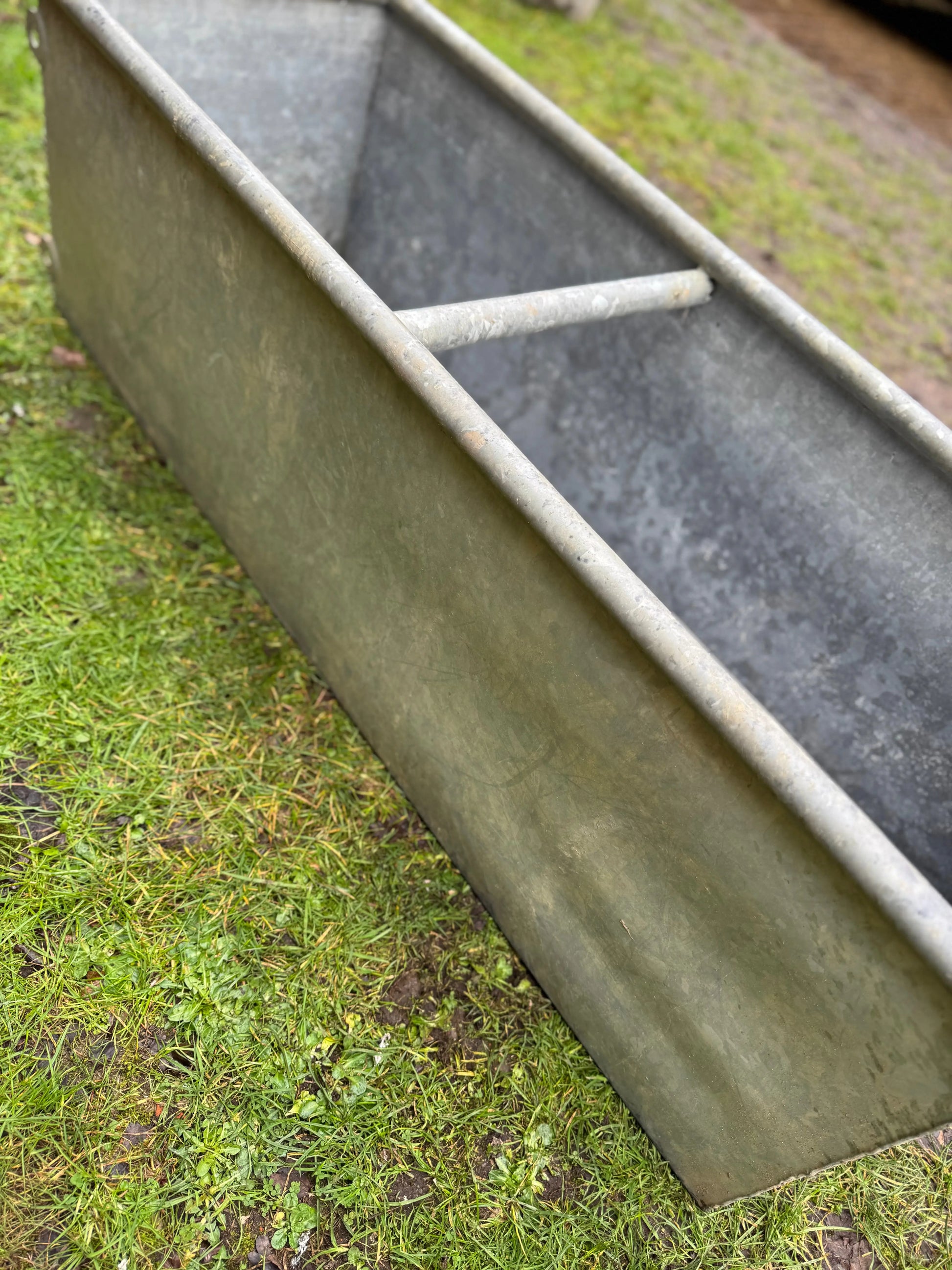 Vintage Galvanised Trough Planter 129cm /Raised Flowerbed Plant Tree Pot Pond Z7 RUSTIC WAREHOUSE NORFOLK